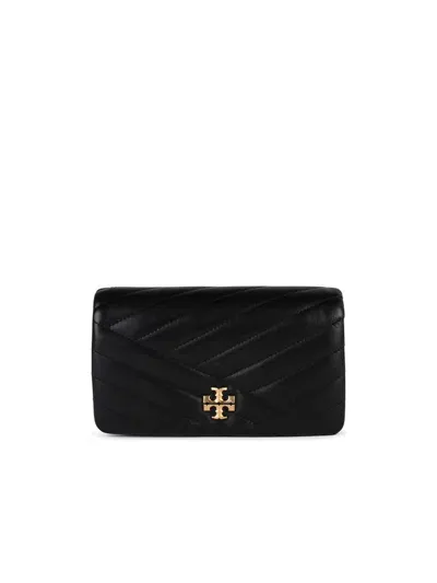 Tory Burch Kira Chevron Chained Wallet In Black