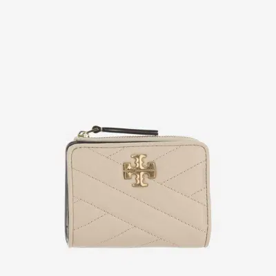 Tory Burch Kira Chevron Double Wallet In Nude