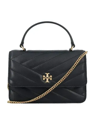 Tory Burch Kira Chevron Mini Top Handle Chain Walle In Black