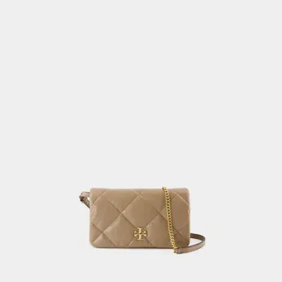 Tory Burch Kira Diamond Wallet On Chain In Beige