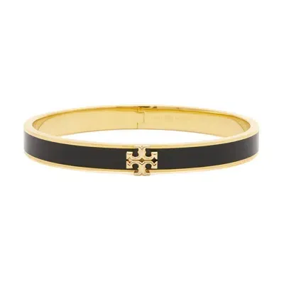 Tory Burch Kira Enamel 7mm Bracelet In Tory Gold Black