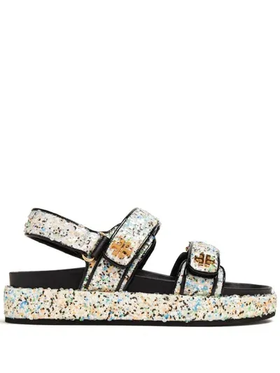 Tory Burch Kira Sequined Sandals In Multicolour