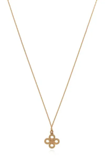 Tory Burch Logo Detailed Necklace In Gold