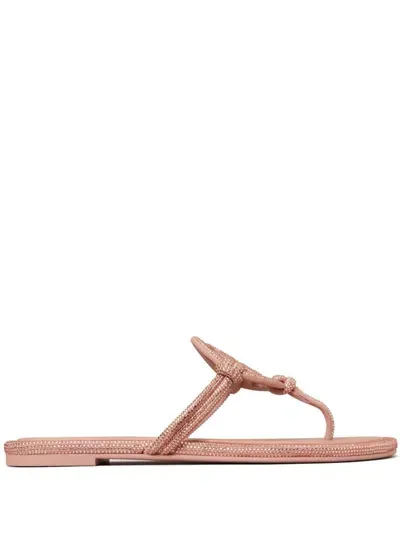 Tory Burch Miller Leather Thong Sandals In Pink