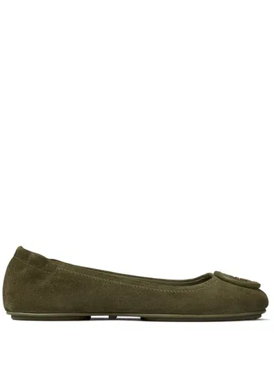 Tory Burch Minnie Travel Ballet Flat In Green