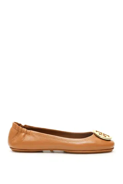 Tory Burch Minnie Travel Flats In Brown