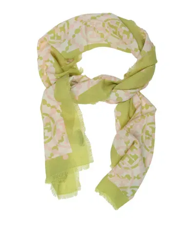 Tory Burch Monogram T Doubet Scarf In Multicolor