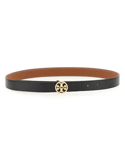 Tory Burch Reversible Miller Belt In Black