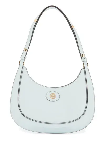 Tory Burch Robinson Half-moon Bag In Light Blue