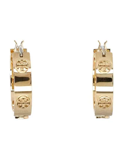 Tory Burch Small Miller Stud Hoop Earring In Gold