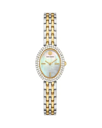 Tory Burch Women's The Oval Two-tone Stainless Steel Bracelet Watch 28mm In Multicolor