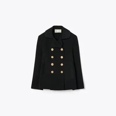 Tory Burch Wool Peacoat In Black