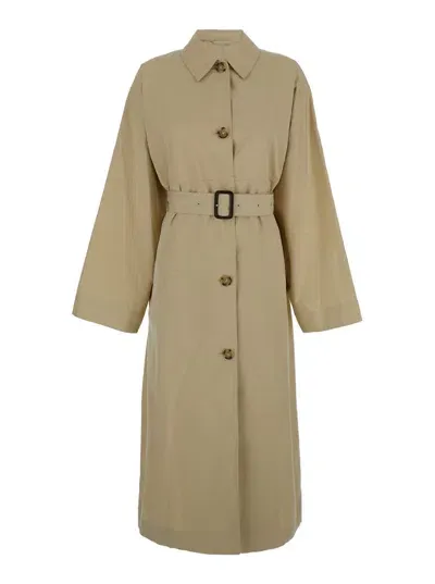 Totême Beige Trench Coat With Matching Belt In Cotton Blend Woman