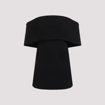 Totême Off-shoulder Evening Viscose Blend Top In Black