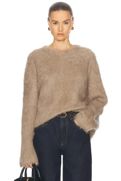 Totême Boxy Alpaca Knit Sweater In Beige