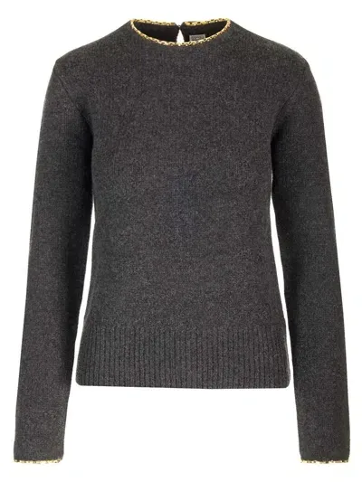 Totême Cadena Ribbed-knit Jumper In Dark Grey