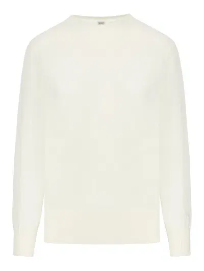 Totême Crew-neck Cashmere Knit In Blanco