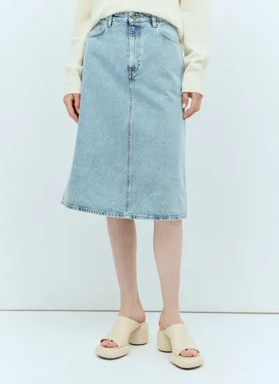 Totême Denim Midi Skirt In Blue