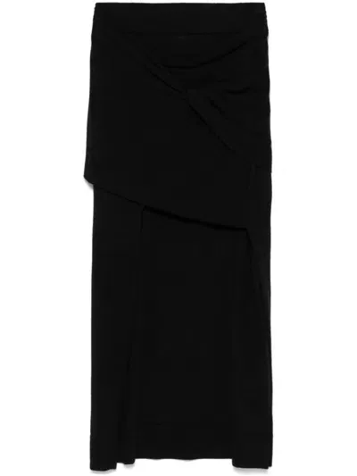 Totême Draped Midi Skirt In Black