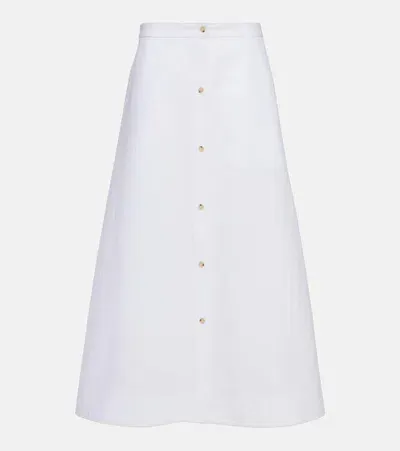 Totême High-rise Cotton Maxi Skirt In White