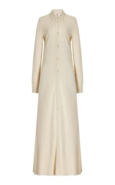 Totême Jersey Maxi Shirt Dress In White