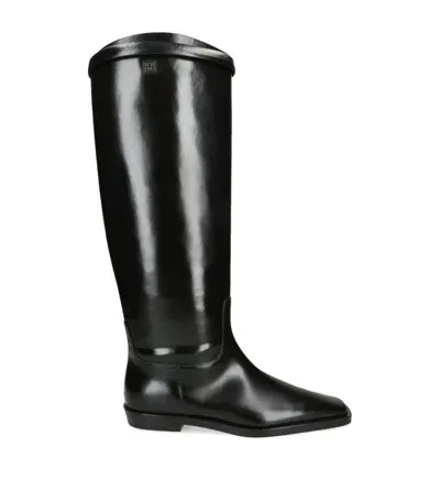 Totême Leather Riding Boots In Black