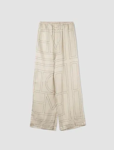 Totême Monogram Silk Pyjama Bottoms In Nd