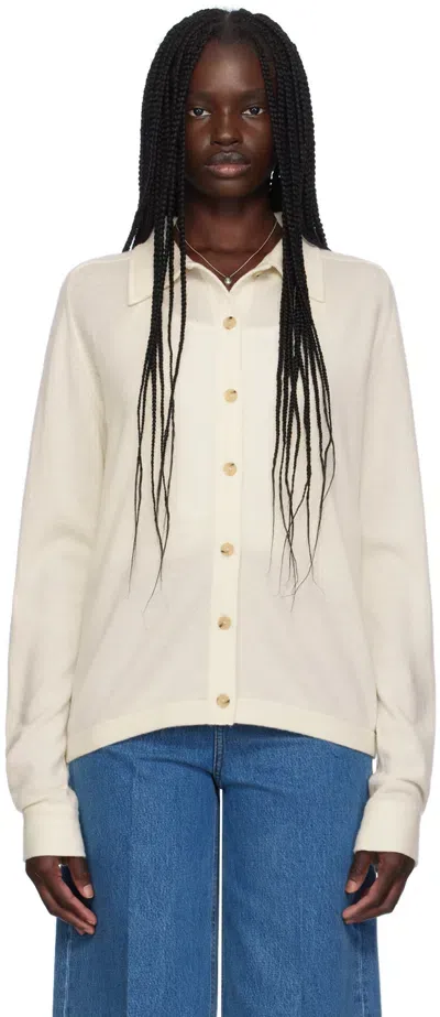 Totême Off-white Raglan-sleeve Cardigan In 187 Talc