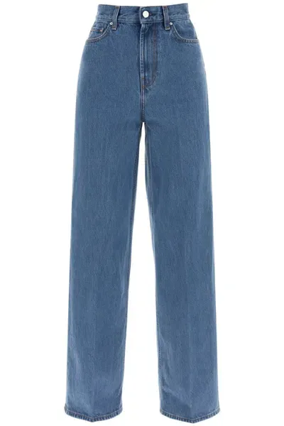 Totême Organic Cotton Wide Leg Jeans. In Multicolor