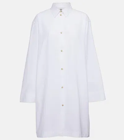 Totême Oversized Cotton Shirt Dress In White