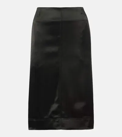 Totême Paneled Satin Midi Skirt In Black