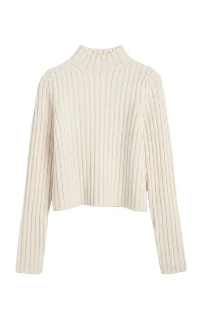 Totême Off-white Wrapped Turtleneck In Cream