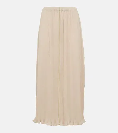 Totême Plissé High-rise Maxi Skirt In Beige