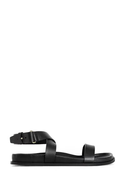 Totême Leather Sandals In Black