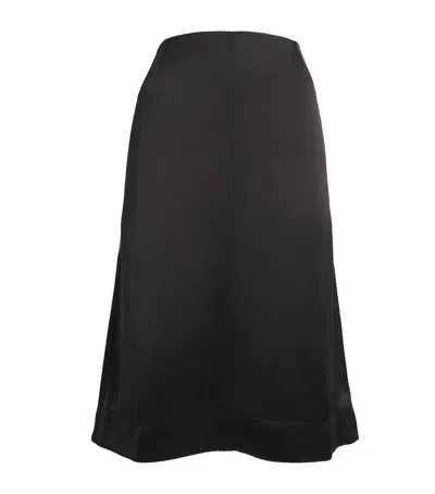 Totême Satin Panelled Midi Skirt In Black