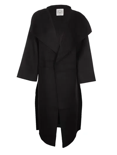 Totême Signature Wool Cashmere Coat In Black