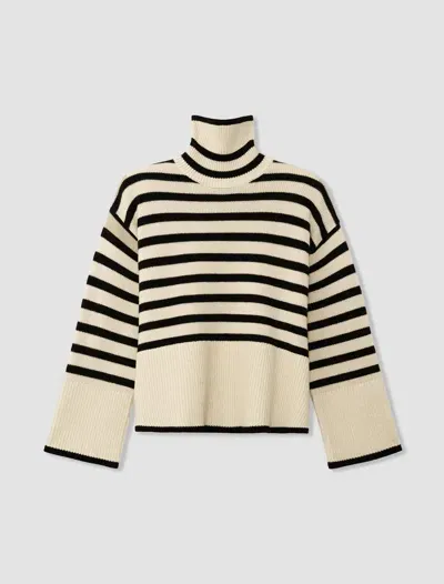 Totême Striped Sweater In Beige,black