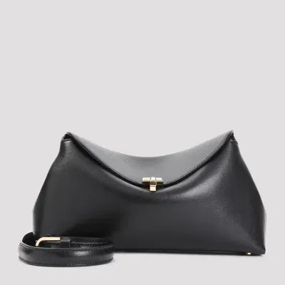 Totême T-lock Leather Clutch In Brown