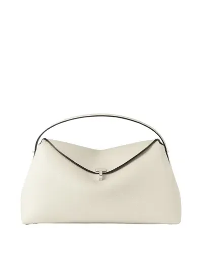 Totême Toteme T-lock Top Crossbody Bag In Milk