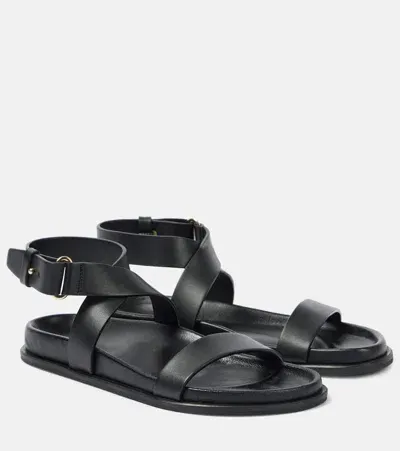 Totême 20mm The Leather Chunky Sandals In Black