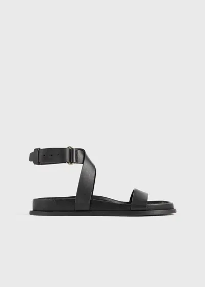 Totême The Leather Chunky Sandal Black