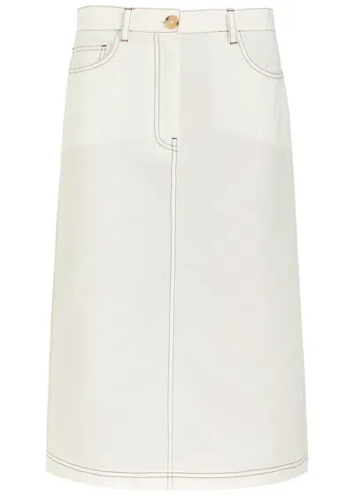 Totême Toteme Cotton Midi Skirt In White