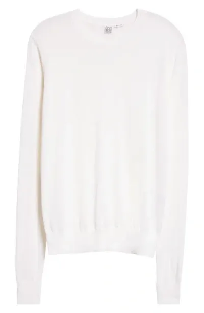 Totême Toteme Fine Crewneck Sweater In Off White