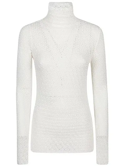 Totême High Neck Elasticated Top In White