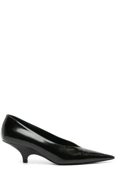 Totême 55mm Pointed-toe Leather Pumps In Black