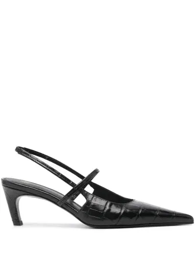 Totême 50mm The Sharp Patent Leather Slingbacks In Black