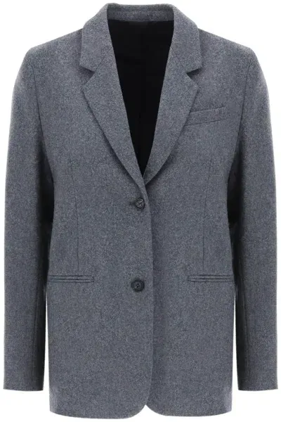 Totême Single-breasted Blazer In Gray