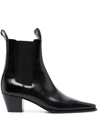 Totême Toteme The City Boot Leather Ankle Boots In Black