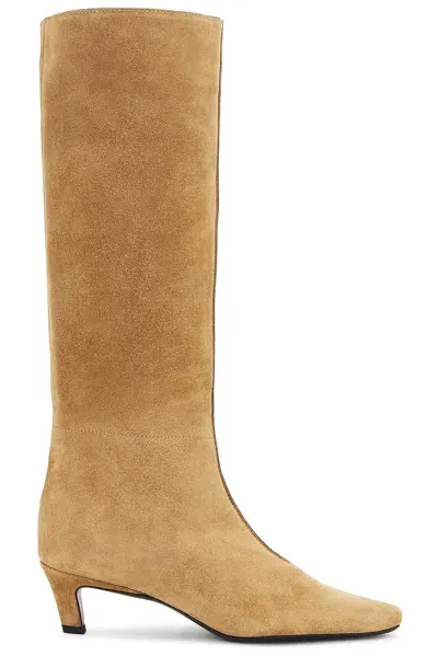 Totême Wide Shaft Boots In Caramel