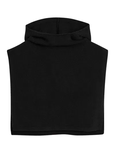 Totême Wool Cashmere Hoodie Bib In Black